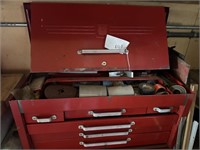 Red Tool Box W/Torch Ends Curv o Matic Files & Mor