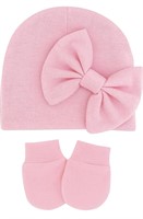 SET NEWBORN BABY HATS AND MITTENS