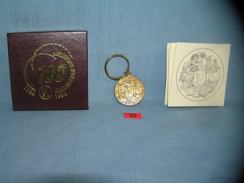 Underwriter's lavatory 100 year medallion/key chai