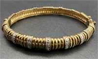 Gold Tone Sterling Bangle Bracelet