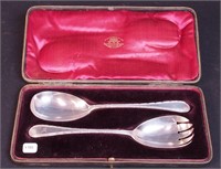 A sterling silver two-piece salad set