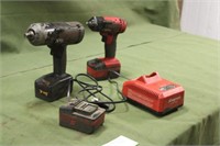 (2) Snap On Cordless Impact,(3) Batteries &