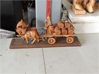 wood horse drawn beer wagon