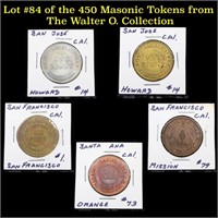 Lot #84 of the 450 Masonic Tokens from The Walter