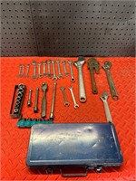 Large lot of wrenches & socket sets