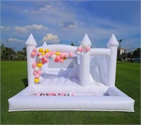 Inflatable White Bounce House, 15'x15'x10'