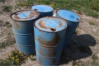 (4) Steel Bung Top Barrels, Approx 55Gal