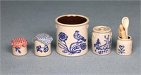 5pc. "Lytle" Artisan Dollhouse Miniature Stoneware