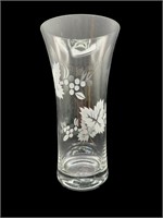 Vintage Italian 9.5" Etched Crystal Vase