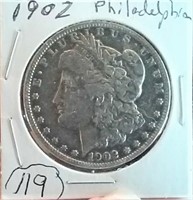 1902 Philadelphia Morgan US silver dollar
