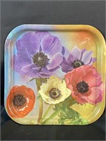 13'' Vintage Floral Metal Serving Tray