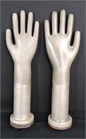 Pair Vintage Metal Glove Molds