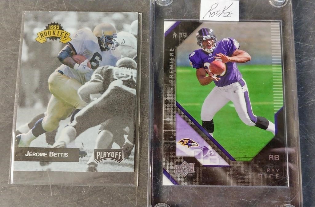 JEROME BETTIS & RAY RICE RC FOOTBALL CARDS