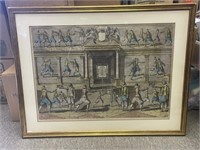 Framed antique plate print. Salomon Saurius