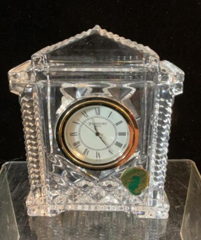 Small Waterford Crystal Grecian Bedside Clock