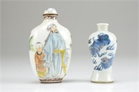 CHINESE ENAMEL PAINTED AND PORCELAIN SNUFF BOTTLES