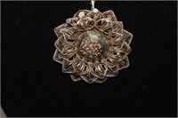 Sterling Italy Chain & Flower Pendant