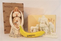 2 Pcs. Jim Shore Angel & "Mikasa" Xmas Santa+