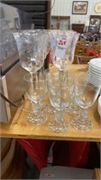 Set of 8 stem glasses and set of 5 glasses