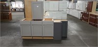 1 Lot (5) Assorted Grey Cabinets (3) Base & (2)