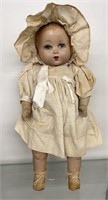 Early Composition Doll w Linen Outfit & Bonnet