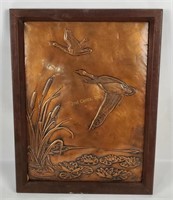 Embossed Copper Geese Wall Art