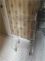 Acrylic Bar Cart / Rolling Shelf