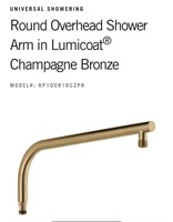 Delta Round Overhead Shower Arm-Champagne Bronze