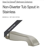 Dorval Non-Diverter Tub Spout-Stainless RP100197SS