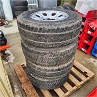 4 - 255/70R17 Tires on Steel Rims 70% Tread