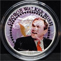 2000 1oz Silver Eagle Colorized George W Bush