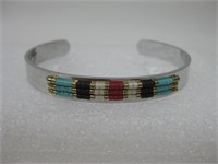 Nickel Silver & Bead Southwestern Bracelet