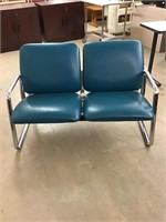 Retro Love Seat with Chrome Base and Vinyl
