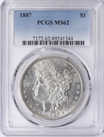 1887 Morgan Silver Dollar PCGS MS-62