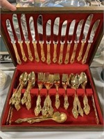 Boxed Set of Gold Plated Flatware