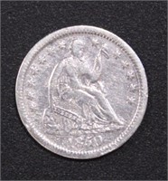 US Coins 1850 Seated Liberty Half Dime Circulated
