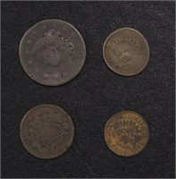 US Coins Lot of Cents, 1 1837 large cent, damaged