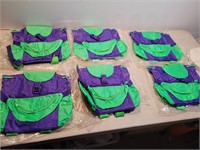 NEW 6 Green & Purple Back Packs