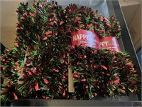 5 packs shiny green/red garland 24ft @