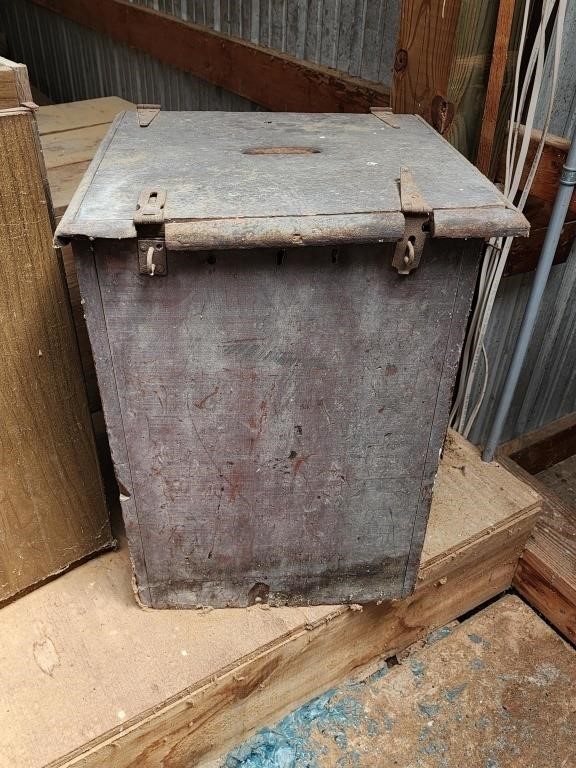 Primitive Wooden Lift Top Ballot Box