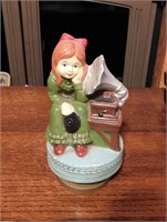 Old Music Box of Girl Listening to Music