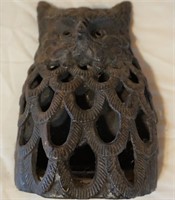 cast iron owl candle holder