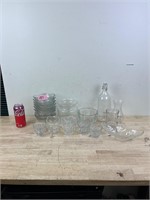Lot of glass and crystal