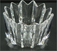 ORREFORS SWEDEN 'FLEUR' CRYSTAL ROUND BOWL