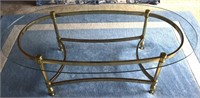 Hollywood Regency Style Brass w/Glass Coffee Table