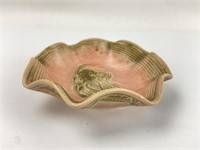 Vintage Signed Studio Art Pottery Scalloped-Edge