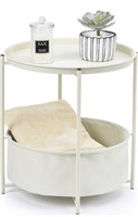 SIDE TABLE WITH FABRIC BASKET