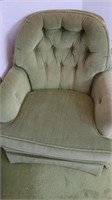 Green Velveteen Upholstered Chair (Status by
