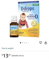 Organic Baby Ddrops 400 IU 90 drops - Daily