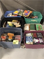 (6) TOTES OF BOOKS (STEPHEN KING, JAMES